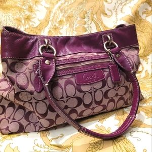 COACH Signature Plum Penelope Handbag